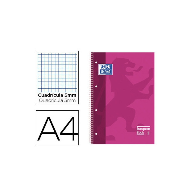▷ CUADERNO OXFORD MICROPERFORADO A4 80H. 90G C.5MM T/D | Taine - Imagen 1