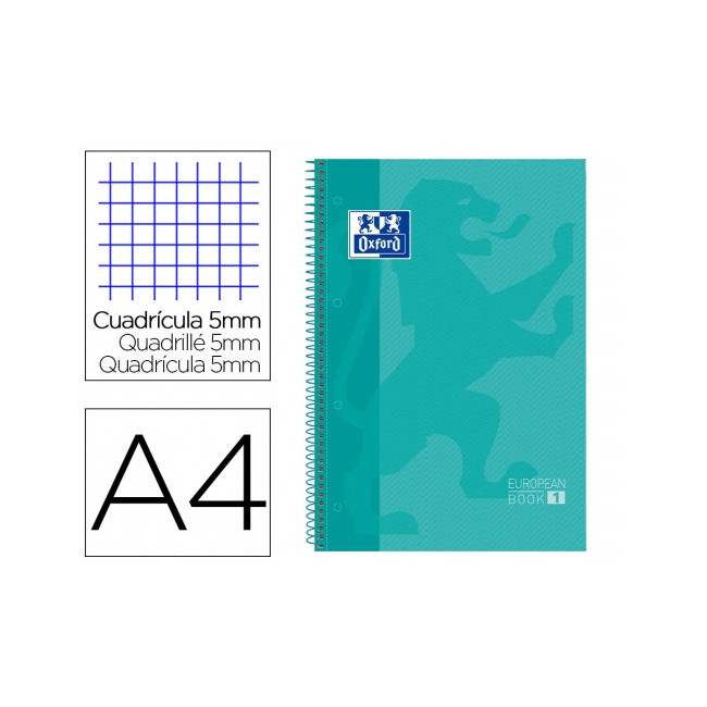 ▷ CUADERNO OXFORD MICROPERFORADO A4+ 80H. 90G C.5MM T/D | Taine - Imagen 1
