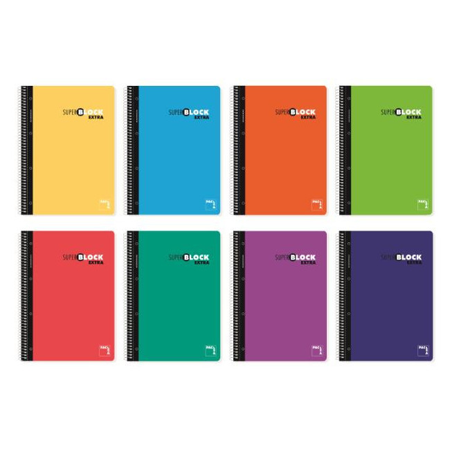 ▷ CUADERNO PACSA SUPERBLOC A5 120H 90G C/5 T/C RAYADA | Taine - Imagen 1