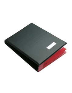 ▷ PORTAFIRMAS FUELLE 18 DEPARTAMENTOS FOLIO NEGRO ACOLCHADO EXTRA PARDO | Taine - Imagen 1