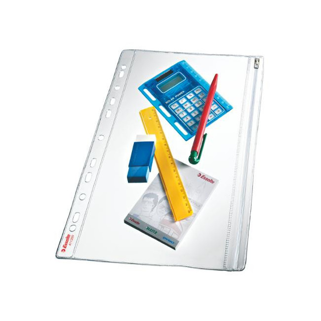 ▷ FUNDA ESSELTE MULTITALADRO CREMALLERA A4 PVC 200MIC 11TALADROS BOLSA 5U | Taine - Imagen 1