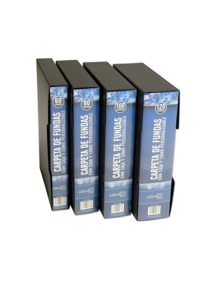 ▷ CARPETA OFFICE BOX 60 FUNDAS NEGRO A4 DELUX CON CAJA | Taine - Imagen 1