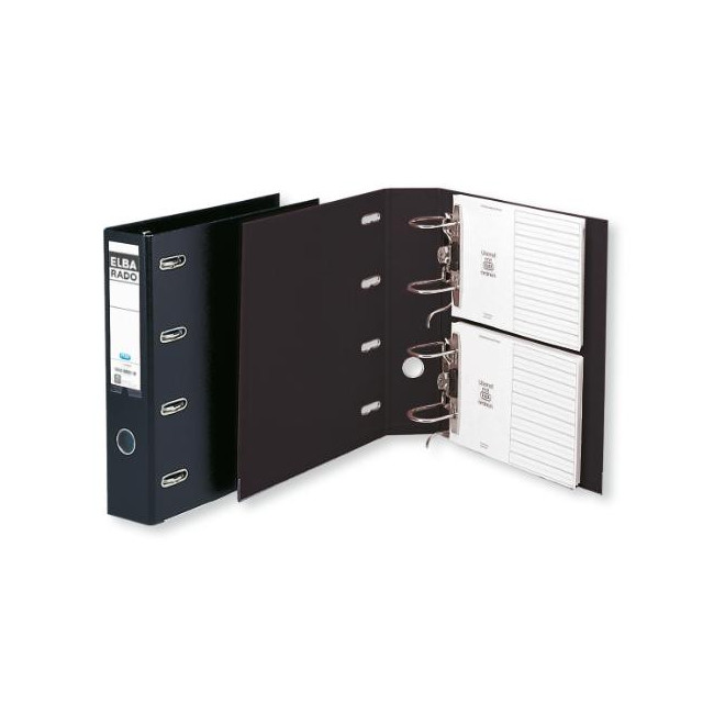 ▷ ARCHIVADOR ELBA DOBLE PALANCA A4 LOMO 75MM NEGRO PVC RADO | Taine - Imagen 1