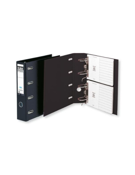 ▷ ARCHIVADOR ELBA DOBLE PALANCA A4 LOMO 75MM NEGRO PVC RADO | Taine - Imagen 1