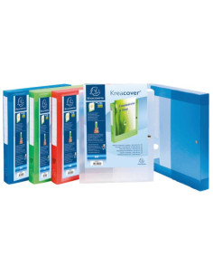 ▷ CAJA EXACOMPTA PROYECTOS POLIPROPLIENO TRANSL. LOMO 4CM C/CLIP SURTIDOS | Taine - Imagen 1