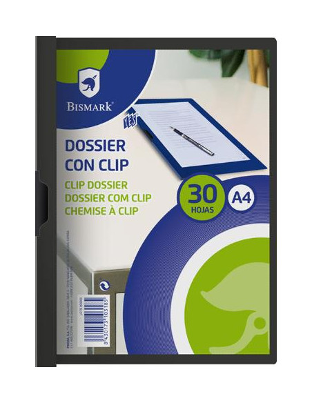▷ DOSSIER POESSA NEGRO C/CLIP PP A4 310X225 | Taine - Imagen 1