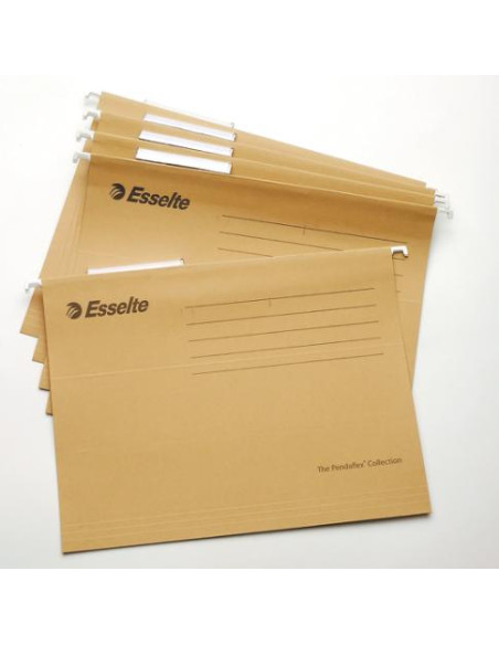 ▷ CARPETAS ESSELTE COLGANTE FOLIO KRAFT 230GR VISOR SUPERIOR RIGIDO | Taine - Imagen 1