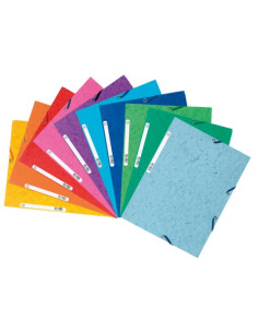 ▷ CARPETA EXACOMPTA GOMAS A4 CARTULINA LUSTRADA SOLAPAS PRECIO UNIDAD 10 COLORES | Taine - Imagen 1