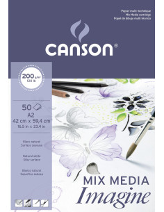 ▷ BLOC DIBUJO CANSON IMAGINE T, MIXTAS A2 50HJ 200GR | Taine - Imagen 1