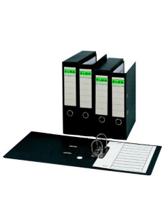 ▷ ARCHIVADOR ELBA A3 APAISADO LOMO 80MM NEGRO CARTON COMPACTO JASPEADO | Taine - Imagen 1