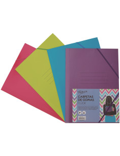 ▷ CARPETA FABRISA 3 SOLAPAS FLUOR FOLIO SURTIDAS CLASICA | Taine - Imagen 1