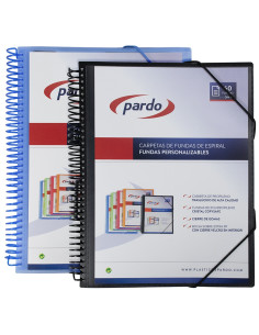 ▷ CARPETA PARDO AZUL FOLIO 60 FUNDAS ESPIRAL STUDIO STYLE | Taine - Imagen 1
