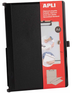 ▷ CLIPBOARD PLEGABLE A4 317 X 230 MM NEGRO APLI | Taine - Imagen 1