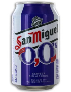 ▷ CERVEZA SAN MIGUEL 00 SIN ALCOHOL LATA 330 ML | Taine - Imagen 1
