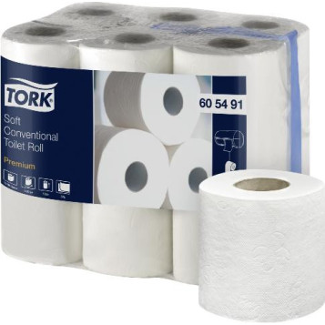 ▷ PAPEL HIGIENICO TORK 12UDS DOMESTICO PREMIUM SUAVE 2 CAPAS 22,9 METROS | Taine - Imagen 1