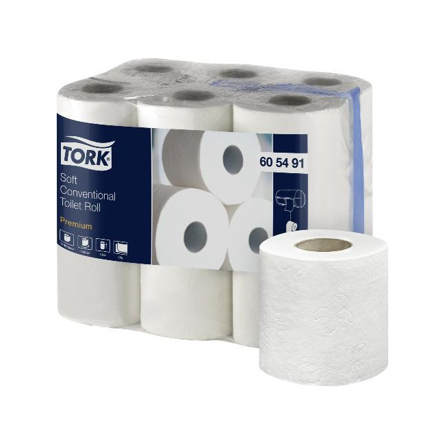 ▷ PAPEL HIGIENICO TORK 12UDS DOMESTICO PREMIUM SUAVE 2 CAPAS 22,9 METROS | Taine - Imagen 1