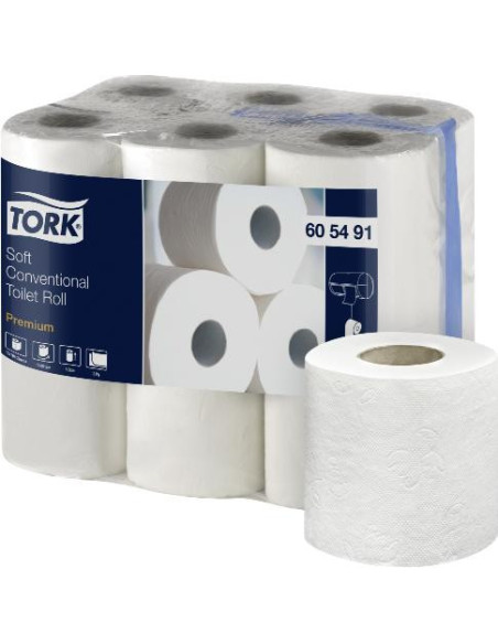 ▷ PAPEL HIGIENICO TORK 12UDS DOMESTICO PREMIUM SUAVE 2 CAPAS 22,9 METROS | Taine - Imagen 1