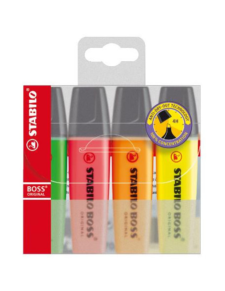 ▷ ROTULADOR STABILO BOSS 4 UDS BOSS 70/4 FLUORESCENTES | Taine - Imagen 1