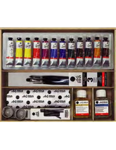 ▷ CAJA OLEO GOYA TITAN 12TUBOS 20ML MADERA | Taine - Imagen 1