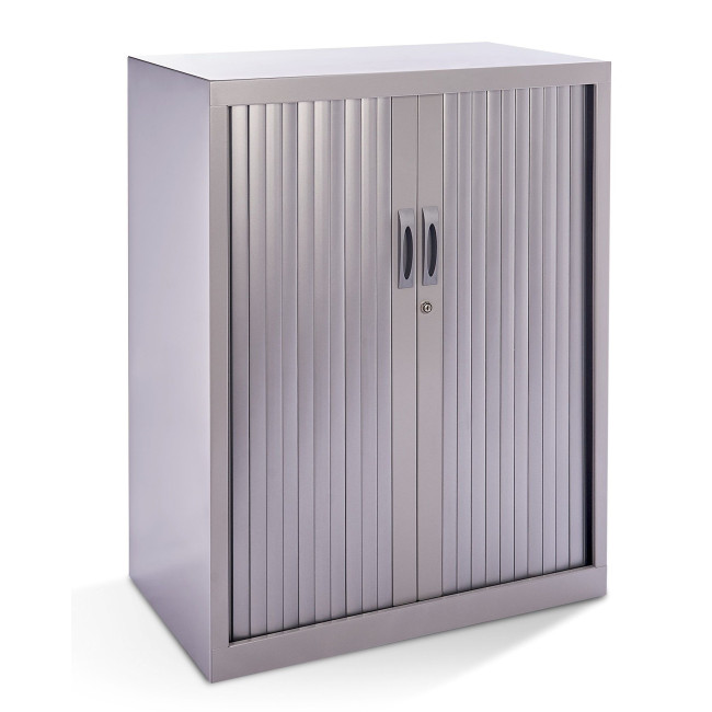 ▷ ARMARIO ROCADA METÁLICO PERSIANA 105 x 80 x 45cm RAL 9006 INCLUYE 2 BALDAS | Taine - Imagen 1