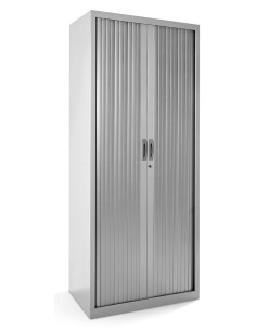 ▷ ARMARIO ROCADA METÁLICO PERSIANA 198 x 80 x 45 cm RAL 9006 INCLUYE 4 BALDAS | Taine - Imagen 1