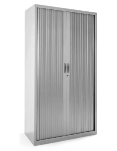 ▷ ARMARIO ROCADA METÁLICO PERSIANA 198 x 102 x 45 cm RAL 9006 INCLUYE 4 BALDAS | Taine - Imagen 1