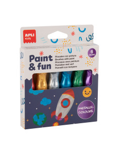 ▷ TEMPERAS APLI 6 UDS COLORES METALIZADOS | Taine - Imagen 1
