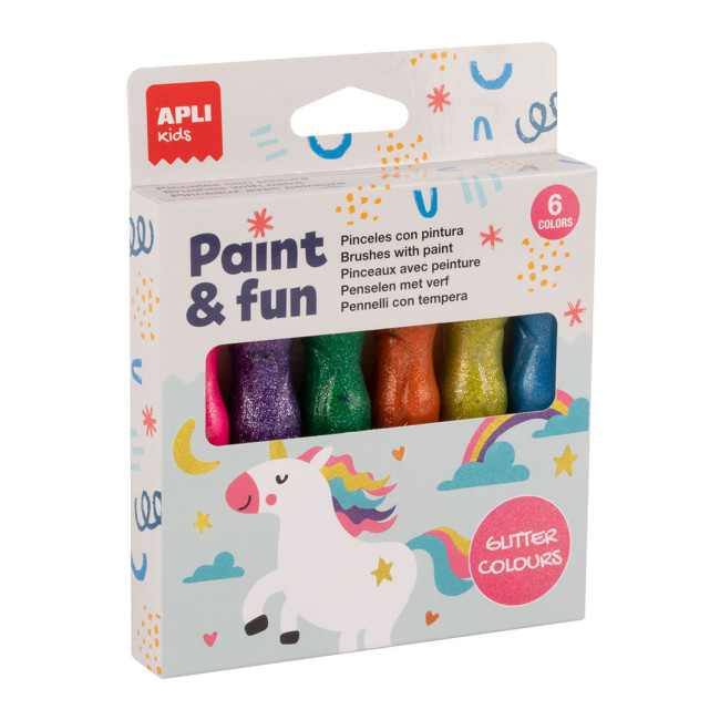 ▷ TEMPERAS APLI 6 UDS COLORES C/PURPURINA | Taine - Imagen 1