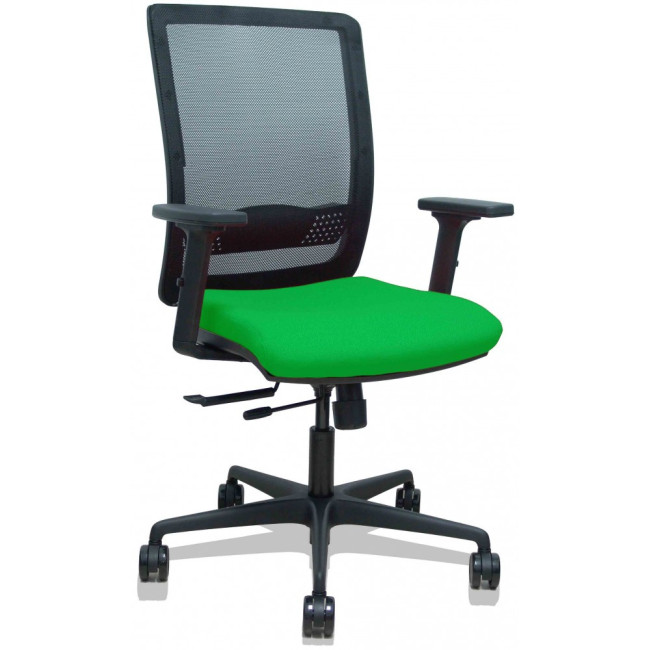 ▷ SILLA PIQUERAS HACHES TRASLACK RESPALDO MALLA NEGRA ASIENTO VERDE | Taine - Imagen 1