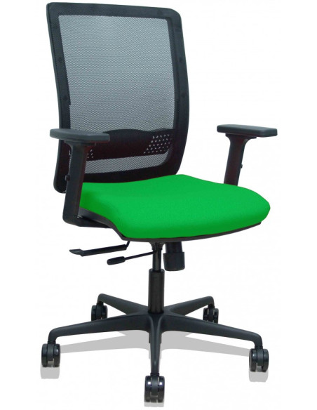 ▷ SILLA PIQUERAS HACHES TRASLACK RESPALDO MALLA NEGRA ASIENTO VERDE | Taine - Imagen 1