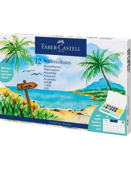 ▷ ESTUCHE FABER CASTELL 12 ACUARELAS + PINCEL | Taine - Imagen 1