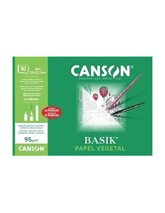 ▷ BLOC CANSON DIBUJO ENCOLADO PAPEL VEGETAL A4+ 90G 50H | Taine - Imagen 1