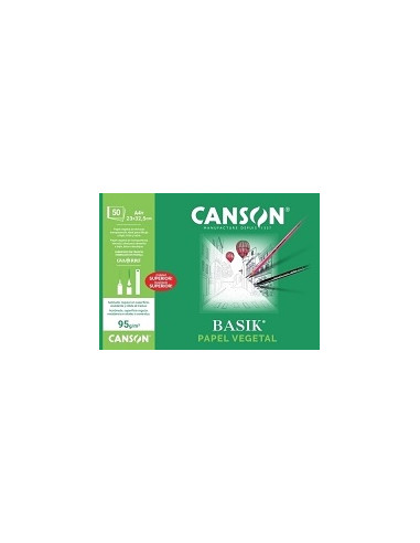 ▷ BLOC CANSON DIBUJO ENCOLADO PAPEL VEGETAL A4+ 90G 50H | Taine - Imagen 1