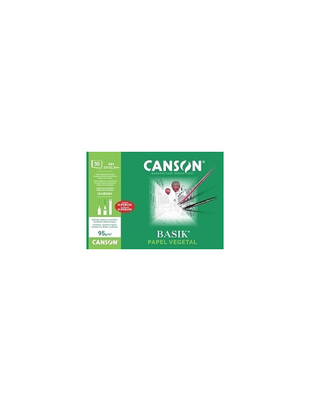 ▷ BLOC CANSON DIBUJO ENCOLADO PAPEL VEGETAL A4+ 90G 50H | Taine - Imagen 1