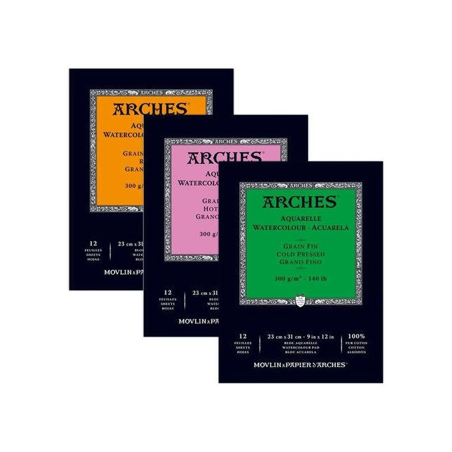 ▷ BLOC DIBUJO ACUARELA ARCHES GF 23X31 300GR + CARPETA | Taine - Imagen 1