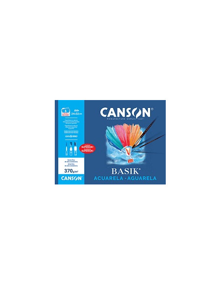 ▷ LAMINAS CANSON BASIK DIBUJO MINIPAK ACUARELA A4+ 370G 6HJ | Taine - Imagen 1