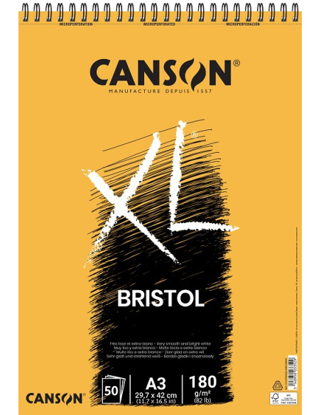 ▷ BLOC DIBUJO CANSON XL A3 50H 180G BISTROL ESPIRAL MICR DRAWING | Taine - Imagen 1