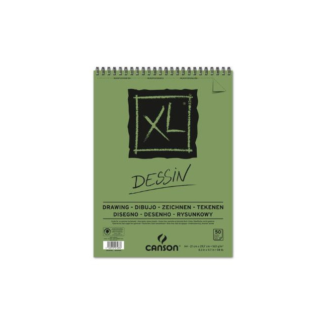▷ BLOC DIBUJO CANSON XL A4 30H 160G ESPIRAL MICR DRAWING | Taine - Imagen 1