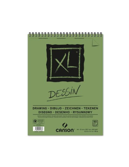 ▷ BLOC DIBUJO CANSON XL A4 30H 160G ESPIRAL MICR DRAWING | Taine - Imagen 1