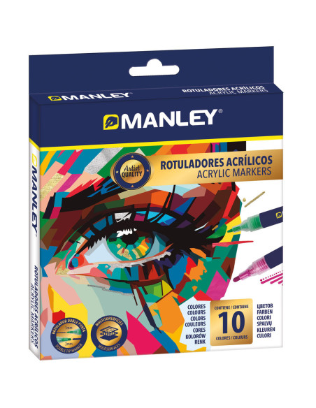 ▷ ROTULADORES MANLEY 10 UDS ACRILICOS | Taine - Imagen 1