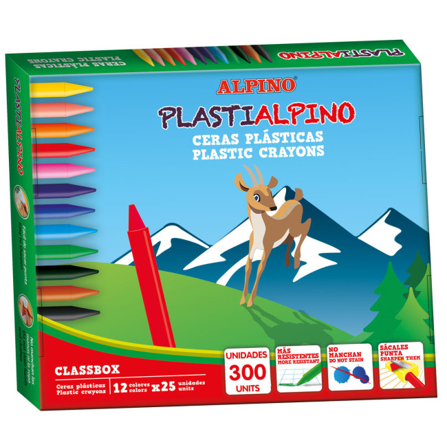 ▷ CLASSBOX PLASTIALPINO 300 UNID. (25 UNID. X 12 COLOR) ALPINO | Taine - Imagen 1