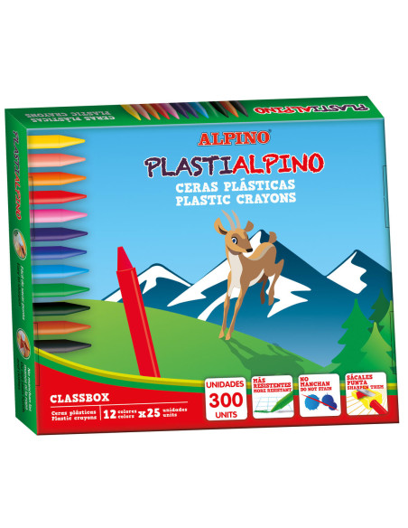 ▷ CLASSBOX PLASTIALPINO 300 UNID. (25 UNID. X 12 COLOR) ALPINO | Taine - Imagen 1