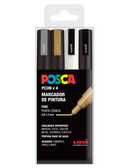 ▷ SET ROTULADORES POSCA 4 UDS PC3M BASICO GSWB | Taine - Imagen 1