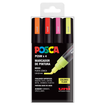 ▷ SET ROTULADORES POSCA 4 UDS PC5M FLUOR SET | Taine - Imagen 1