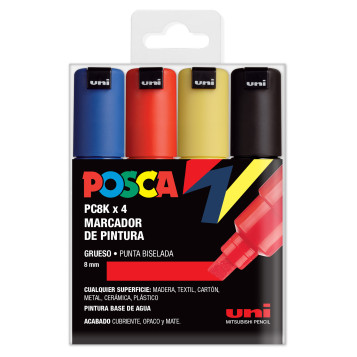 ▷ SET ROTULADORES POSCA 4 UDS PC8K BASIK SET | Taine - Imagen 1