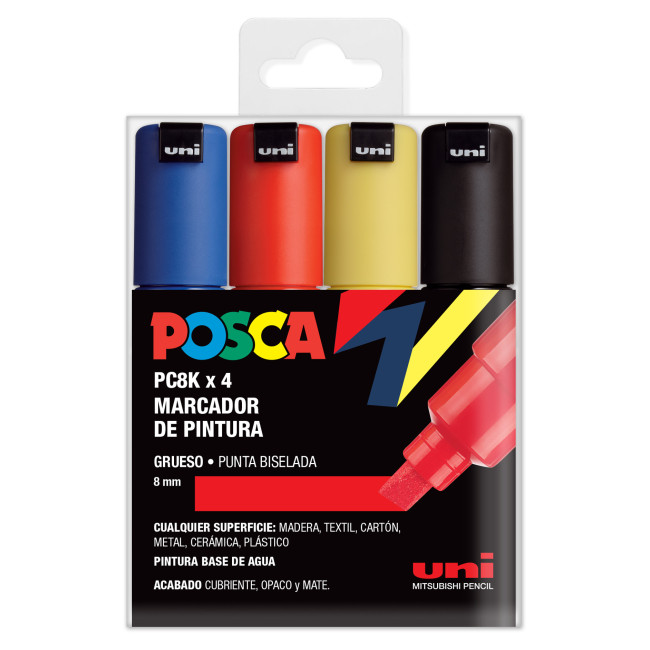 ▷ SET ROTULADORES POSCA 4 UDS PC8K BASIK SET | Taine - Imagen 1