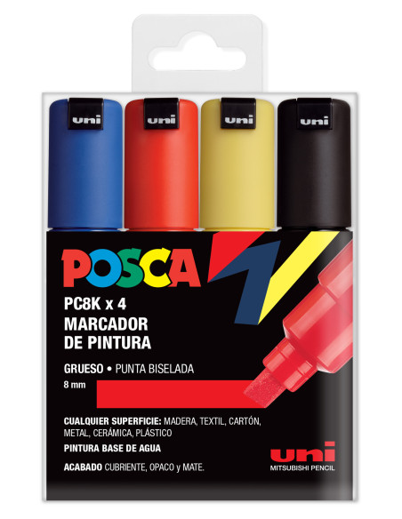 ▷ SET ROTULADORES POSCA 4 UDS PC8K BASIK SET | Taine - Imagen 1