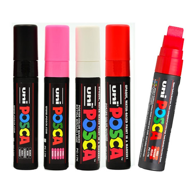 ▷ SET ROTULADOR POSCA SURTIDO BLANCO Y NEGRO PC17K/2C A | Taine - Imagen 1