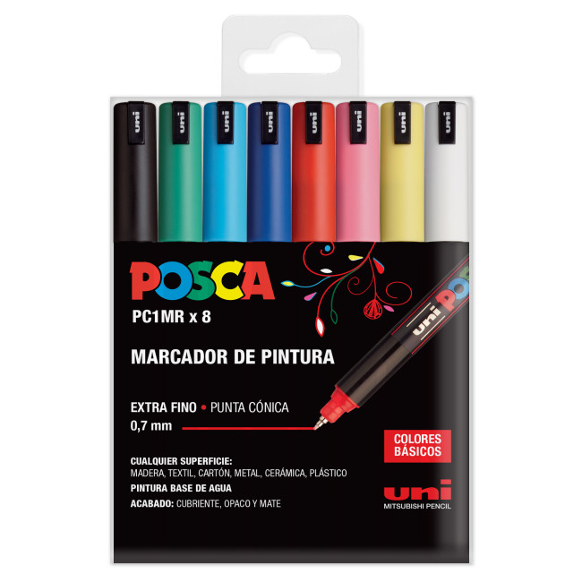 ▷ SET ROTULADORES POSCA 8 UDS PC1MR /8C SET BASIC | Taine - Imagen 1