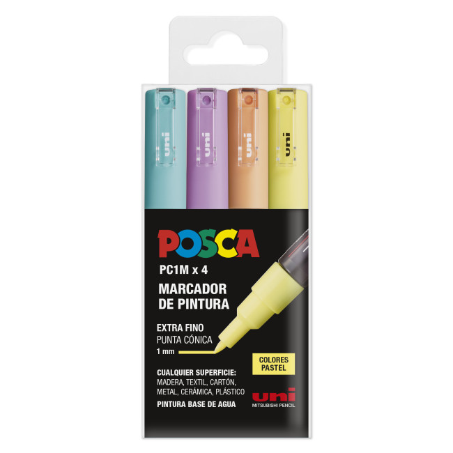 ▷ SET ROTULADORES POSCA 4 UDS PC1M PASTEL | Taine - Imagen 1